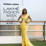 Mumbai: A model displays the creation of fashion designer Monisha Jaising during opening show of Lakme Fashion Week Summer/Resort 2017 in Mumbai on Jan 20, 2017. (Photo: (IANS) by .