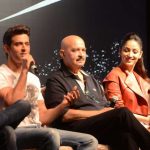 Actors Hrithik Roshan, Yami Gautam and Producer Rakesh Roshan during a programme organsied to launch of a song from "Kaabil" in Mumbai, on Jan 5, 2017. (Photo: IANS)