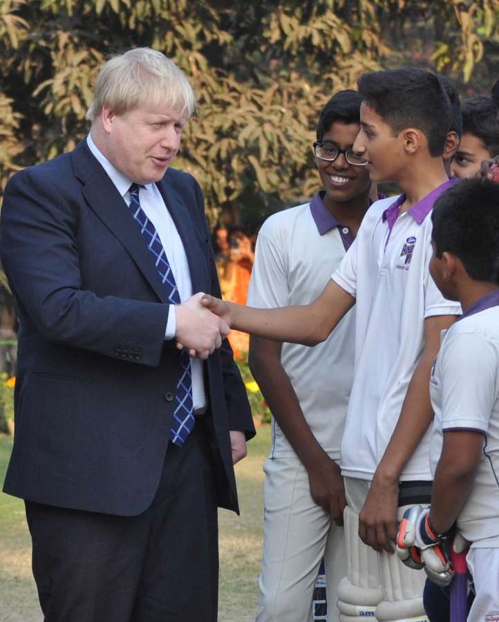 Kolkata: Boris Johnson, MP, Secretary of State for Foreign and Commonwealth Affairs, UK, visits Arun Lal's cricket academy in Kolkata, on Jan 19, 2017. (Photo: Kuntal Chakrabarty/IANS) by .