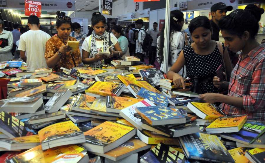 New Delhi: People throng bookstalls at Delhi Book Fair in New Delhi, on Sept 4, 2016. (Photo: IANS)