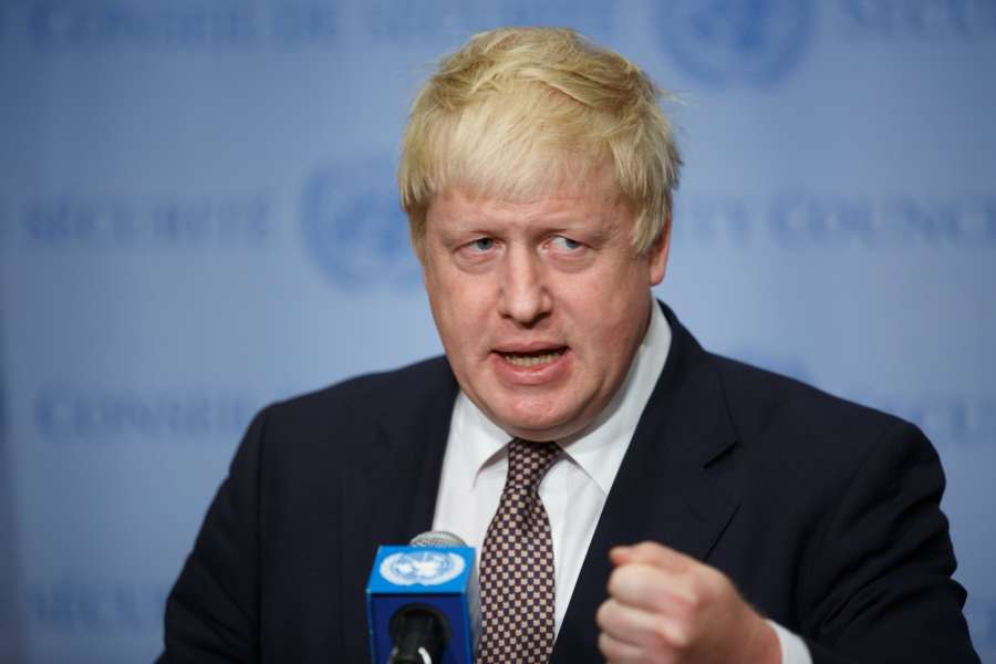 UNITED NATIONS, July 22, 2016 (Xinhua) -- British Foreign Secretary Boris Johnson speaks to the press at the United Nations headquarters in New York, July 22, 2016. British Foreign Secretary Boris Johnson, promising "there's a deal to be done" on balancing freedom of movement and trade with members of the European Union, said here Friday the United Kingdom (UK) was going to "be more visible, more active more energetic that ever before" on the international stage. (Xinhua/Li Muzi/IANS)