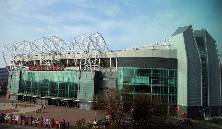 LONDON, May 15, 2016 (Xinhua) -- A file photo taken on April 10, 2015 shows Old Trafford Stadium in Manchester, England. A controlled explosion was carried out on Sunday at the Old Trafford stadium after the ground was evacuated shortly before Manchester United's final league game of the season. (Xinhua/Han Yan/IANS) by .