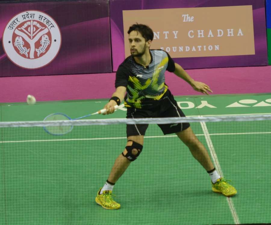Lucknow: Indian badminton player Parupalli Kashyap in action against compatriot Oscar Bansal during a Syed Modi International Tournament match in Lucknow on Jan. 28, 2016. (Photo: IANS)