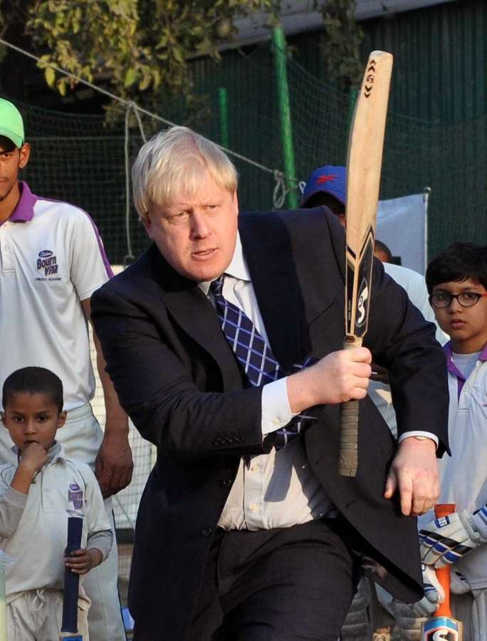 Kolkata: Boris Johnson, MP, Secretary of State for Foreign and Commonwealth Affairs, UK, visits Arun Lal's cricket academy in Kolkata, on Jan 19, 2017. (Photo: Kuntal Chakrabarty/IANS) by .