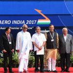 Bengaluru: Defence Minister Manohar Parrikar with Union Ministers P Ashok Gajapathi Raju and Jayant Sinha at the inauguration of Aero India 2017 at Yelahanka Air Force Station, Bengaluru on Feb 14, 2017. (Photo: IANS) by .