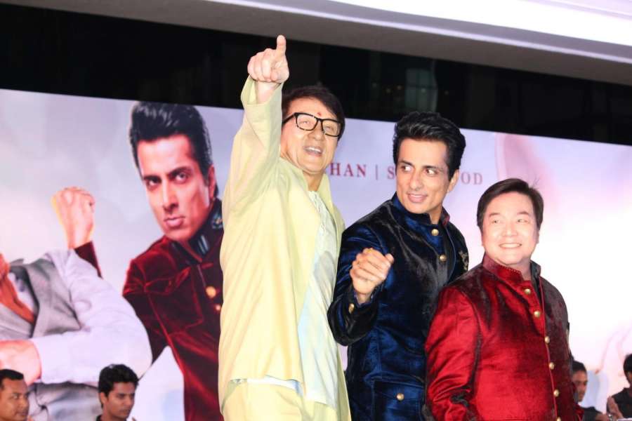 Mumbai: Actors Jackie Chan and Sonu Sood during the promotion of upcoming film "Kung Fu Yoga" in Mumbai, on Jan 23, 2017. (Photo: IANS) by .