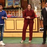 Mumbai: Stand-up comedian Kapil Sharma, actors Huma Qureshi and Akshay Kumar during the promotion of film Jolly LLB 2 on the sets of The Kapil Sharma Show in Mumbai, on Jan 31, 2017. (Photo: IANS) by .