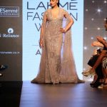 Mumbai: Actress Bipasha Basu displays the creation of fashion designers Falguni and Shane Peacock during the Lakme Fashion Week Summer/Resort 2017 in Mumbai on Feb 3, 2017. (Photo: (IANS) by .