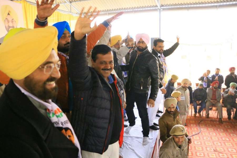 Chandigarh: Delhi Chief Minister and AAP leader Arvind Kejriwal during a party rally ahead of Punjab Assembly polls in Kharar near Chandigarh on Jan 17, 2017. (Photo: IANS) by .