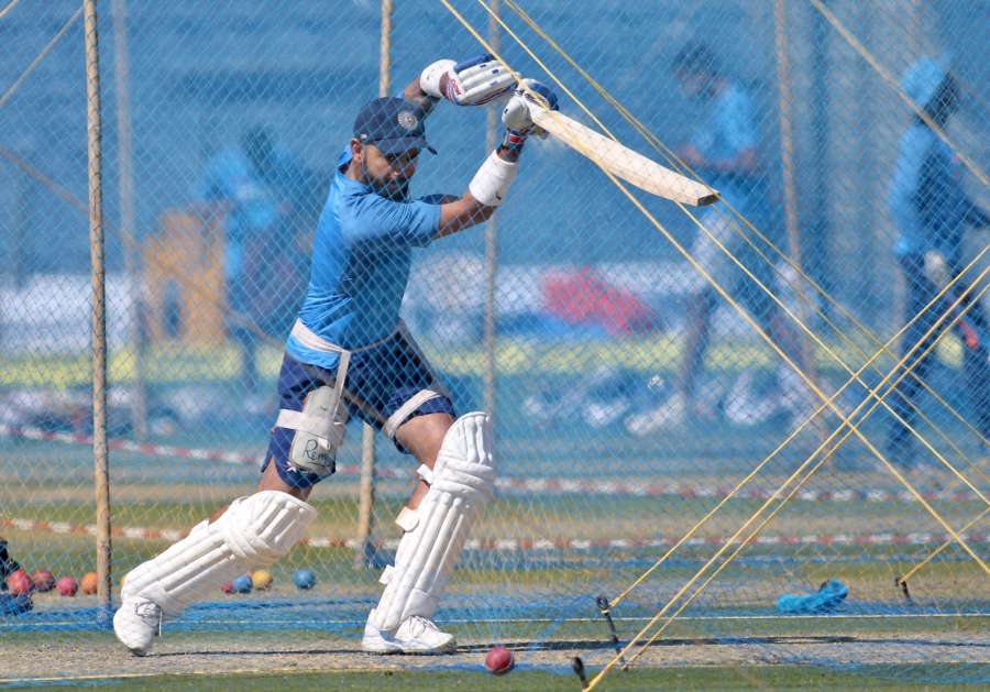 Pune: India's captain Virat Kohli during a practice session at Maharashtra Cricket Association Stadium in Pune on Feb 22, 2017. (Photo: Surjeet Yadav/IANS) by .