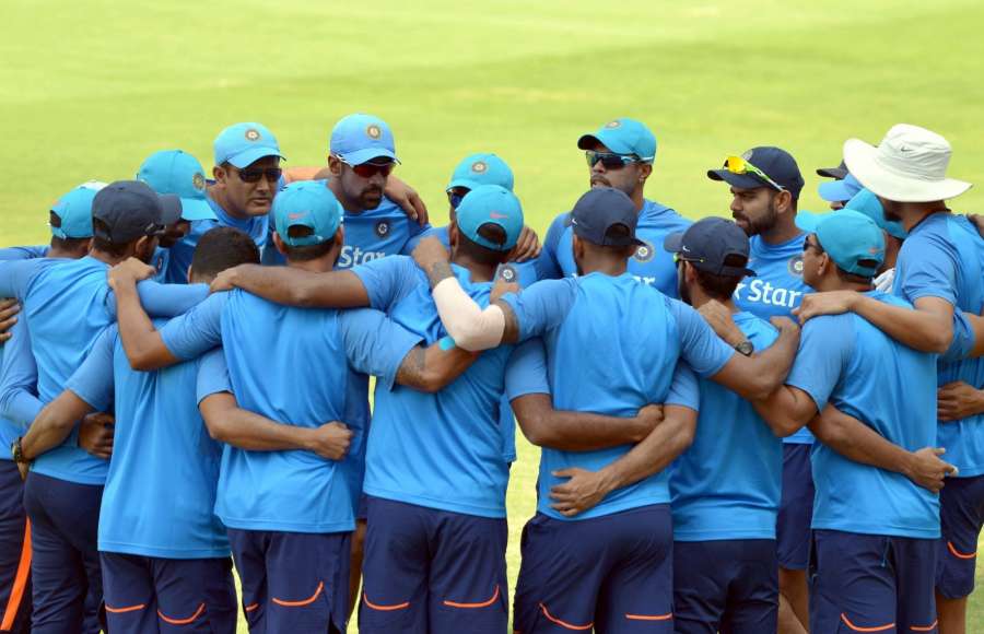 Hyderabad: Indian cricket team during a practice session ahead of the only test match against Bangladesh in Hyderabad on Feb 7, 2017. (Photo: IANS) by .