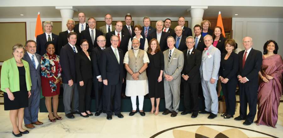 New Delhi: US Congressional delegation calls on Prime Minister Narendra Modi in New Delhi on Feb 21, 2017. (Photo: IANS/PIB) by .
