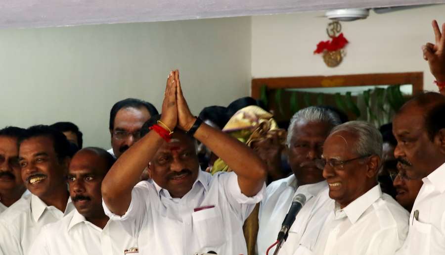 Chennai: AIADMK leader O Panneerselvam at his residence in Chennai on Feb 10, 2017. (Photo: IANS) by .