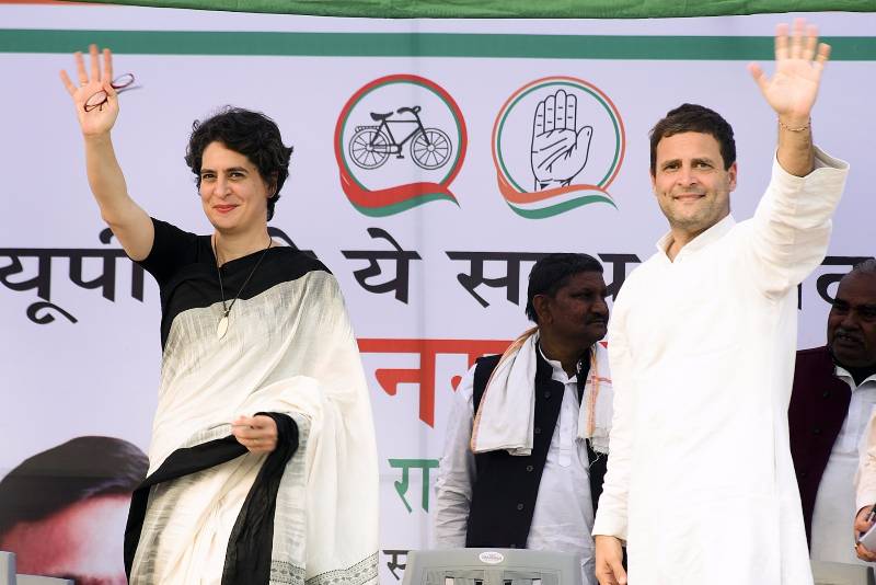 Raebareli:Congress Vice President Rahul Gandhi and his sister Priyanka Gandhi Vadra during a rally in Raebareli, Uttar Pradesh on Feb 17, 2017. (Photo: IANS) by .