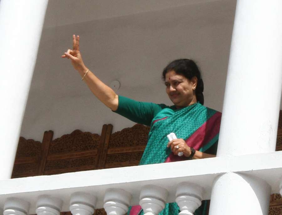 Chennai: Newly appointed AIADMK Chief Sasikala at party headquarters in Chennai on Jan 4, 2016. (Photo: IANS) by .