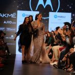 Mumbai: Actress Bipasha Basu displays the creation of fashion designers Falguni and Shane Peacock during the Lakme Fashion Week Summer/Resort 2017 in Mumbai on Feb 3, 2017. (Photo: (IANS) by .