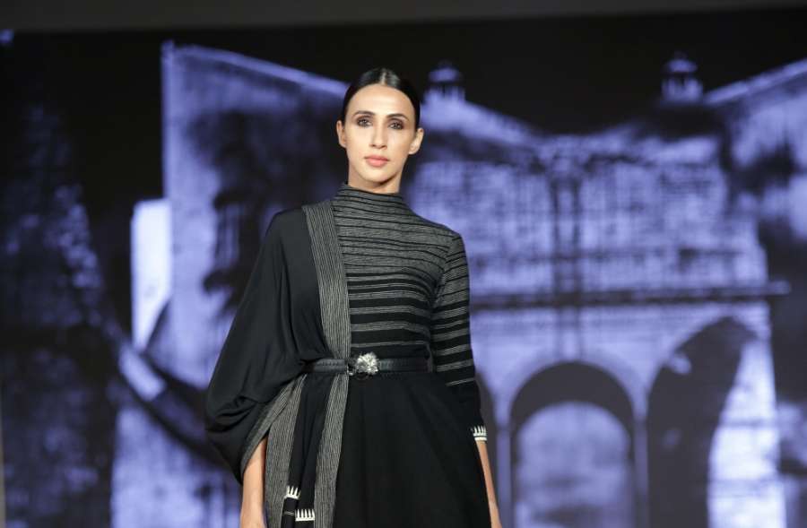 New Delhi: A model walks the ramp for fashion designers Shantanu and Nikhil in collaboration with Airbnb in New Delhi on March 19, 2017. (Photo: Amlan Paliwal/IANS) by .
