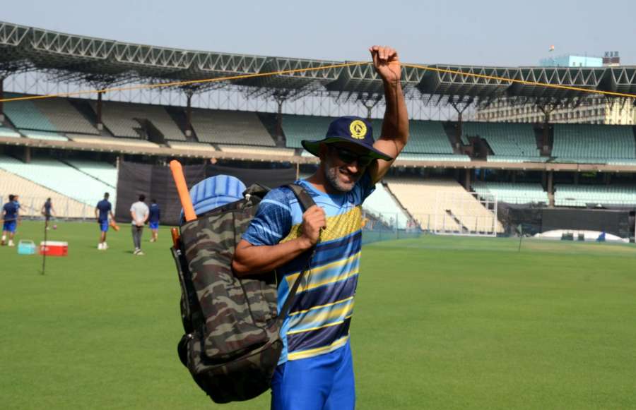 Kolkata: Jharkhand captain MS Dhoni during a practice session ahead of Vijay Hazare Trophy match at Eden Gardens in Kolkata on Feb 24, 2017. (Photo: IANS) by .