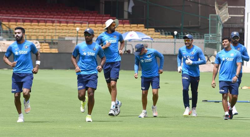 Bengaluru: Indian cricketers during a practice session ahead of the second test match between India and Australia in Bengaluru on March 2, 2017. (Photo: IANS) by .