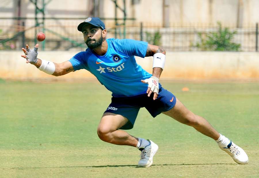Bengaluru: Indian captain Virat Kohli during a practice session ahead of the second test match between India and Australia in Bengaluru on March 1, 2017. (Photo: IANS) by .