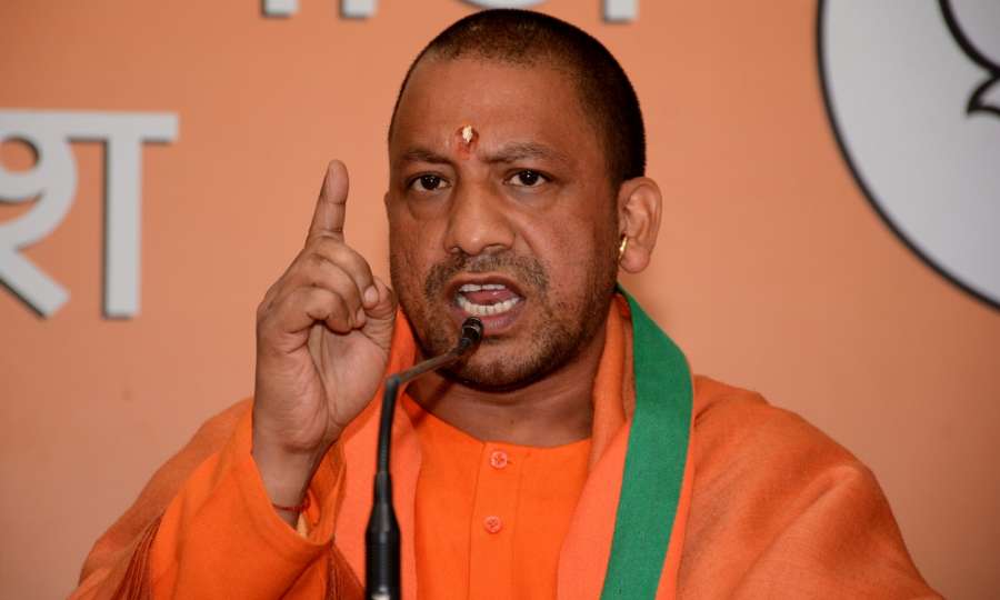 Lucknow: BJP leader Yogi Adityanath addresses a press conference in Lucknow on Feb 8, 2017. (Photo: IANS) by .
