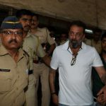 Mumbai: Actor Sanjay Dutt arrives to appear before a Mumbai court in response to an arrest warrant issued against him two days ago on April 17, 2017. The warrant was later cancelled by the court. (Photo: IANS) by .