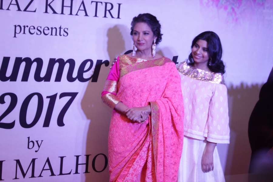 Mumbai: Actress Shabana Azmi and Namrata Goyal during the Mijwan Summer 2017 fashion show during the Mijwan Summer 2017 fashion show in Mumbai on March 5, 2017. (Photo: IANS) by .