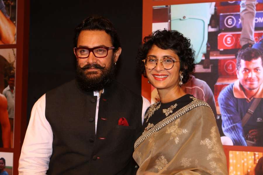 Mumbai: Actor Aamir Khan along with his wife Kiran Rao during the success party of film Dangal in Mumbai on Feb 4, 2017. (Photo: IANS) by .