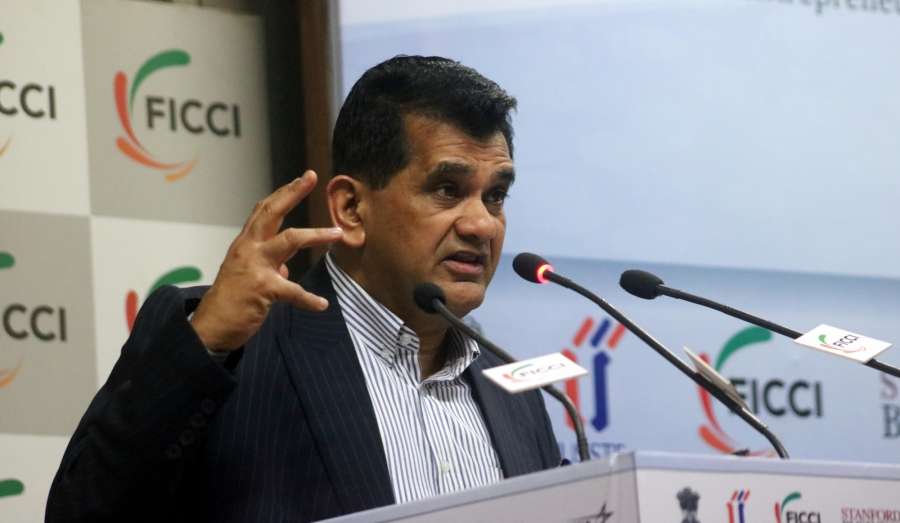 New Delhi: NITI Aayog CEO Amitabh Kant addresses a programme on DST-Lockhneed Martin India Innovation Growth Programme 2016, in New Delhi on June 3, 2016. (Photo: IANS) by .