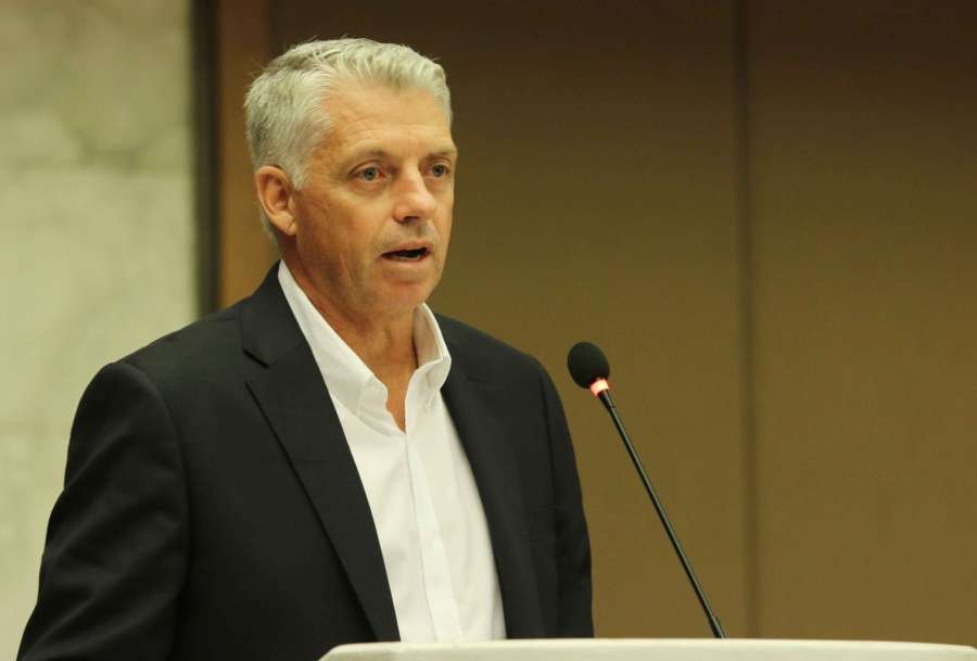New Delhi: ICC CEO Dave Richardson addresses a press conference regarding the relocation of India vs Pakistan group stage World T20 match in New Delhi on March 9, 2016. (Photo: IANS) by .