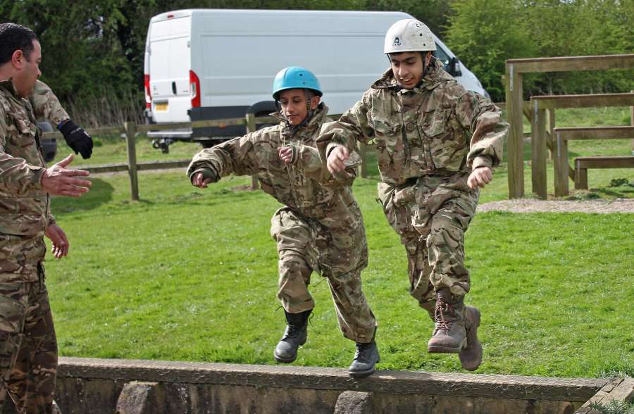 YORKSHIRE TEENAGERS PUT THROUGH THEIR MILITARY PACES by .