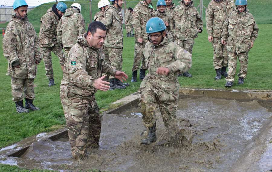 YORKSHIRE TEENAGERS PUT THROUGH THEIR MILITARY PACES by .