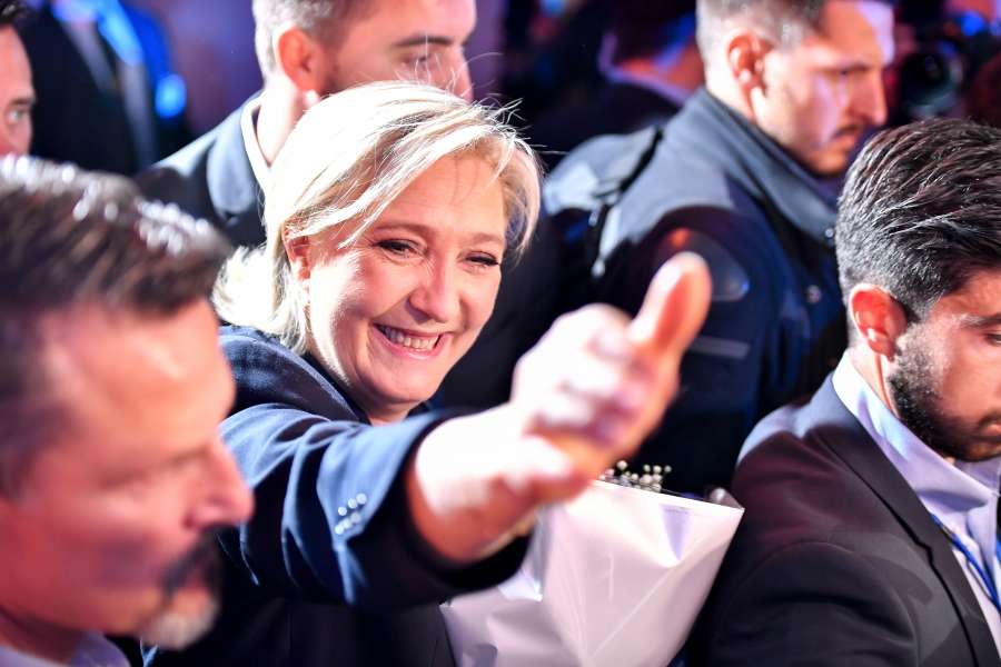 FRANCE-HENIN-BEAUMONT-PRESIDENTIAL ELECTION-FIRST ROUND-LE PEN-CELEBRATION by .