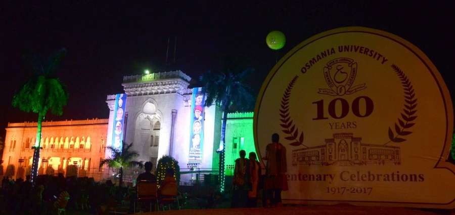Hyderabad: Osmania University gets decked up as its centenary year approaches in Hyderabad on April 24, 2017. (Photo: IANS) by .