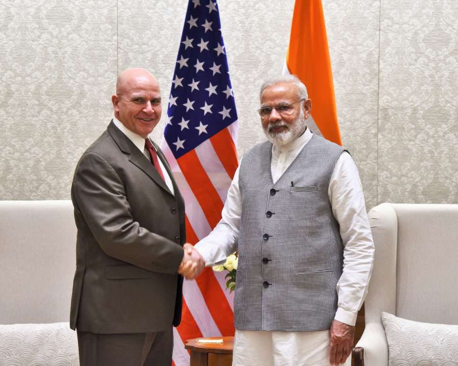 New Delhi: US National Security Adviser Lt. Gen. HR McMaster calls on Prime Minister Narendra Modi in New Delhi on April 18, 2017. (Photo: IANS/PIB) by .