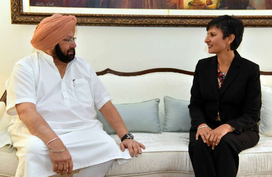 Chandigarh: Australian High Commissioner to India Harinder Sidhu calls on Punjab Chief Minister Captain Amarinder Singh in Chandigarh on May 4, 2017. (Photo: IANS) by .