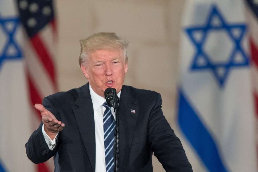 JERUSALEM, May 23, 2017 (Xinhua) -- U.S. President Donald Trump delivers a speech at the Israel Museum in Jerusalem on May 23, 2017. In the final remarks that concluded his first visit to the region, U.S. President Donald Trump said Tuesday that peace between Israel and the Palestinians is "possible". (Xinhua/JINI/IANS) by .