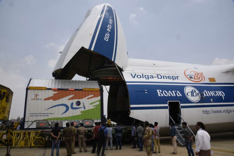 Bengaluru: GSAT-17 being loaded to a cargo aircraft at HAL airport to be transported to Kourou, French Guiana. The satellite along with Hellas Sat 3-Immarsat S EAN will be launched through Ariane 5 rocket, that is expected to blast off from the European spaceport in French Guinea on Thursday. (Photo: IANS/ISRO) by .