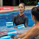 Mumbai: Actress AYami Gautam practice Speedo Aquafit-Vertical underwater fitness training program in Mumbai, on June 21, 2017. (Photo: IANS) by .