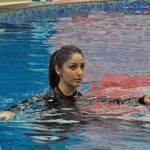 Mumbai: Actress Yami Gautam practice Speedo Aquafit-Vertical underwater fitness training program in Mumbai, on June 21, 2017. (Photo: IANS) by .