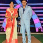 Kolkata: CAB chief Sourav Ganguly with actress Sridevi on the sets of television show "DADAGIRI" in New Delhi, on June 28, 2017. (Photo: IANS) by .