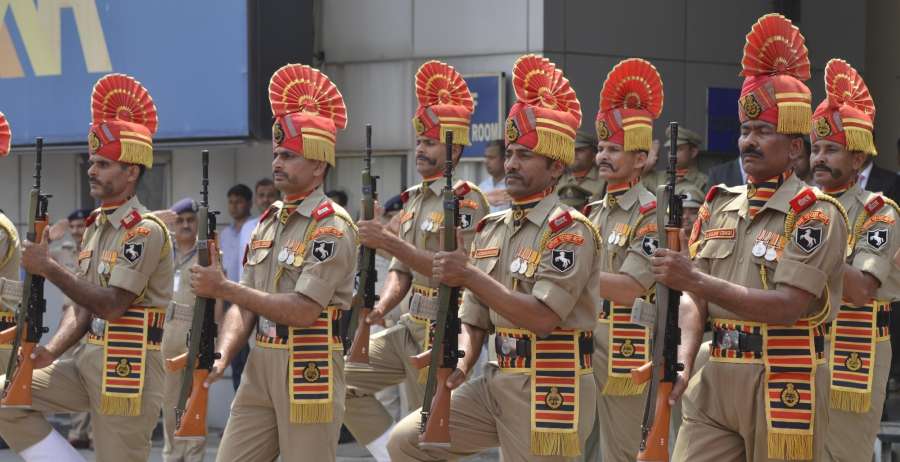 New Delhi: BSF soldiers pay tribute to to the martyred head constable Prem Sagar in New Delhi on May 2, 2017. (Photo: IANS) by .