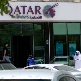 DOHA, June 6, 2017 (Xinhua) -- People walk past the Qatar Airways headquarters in Doha, capital of Qatar, on June 6, 2017. Bahrain, the United Arab Emirates and Yemen joined Saudi Arabia and Egypt in severing relations with gas-rich Qatar, with Riyadh accusing Doha of supporting groups, including some backed by Iran. (Xinhua/Nikku/IANS) by .