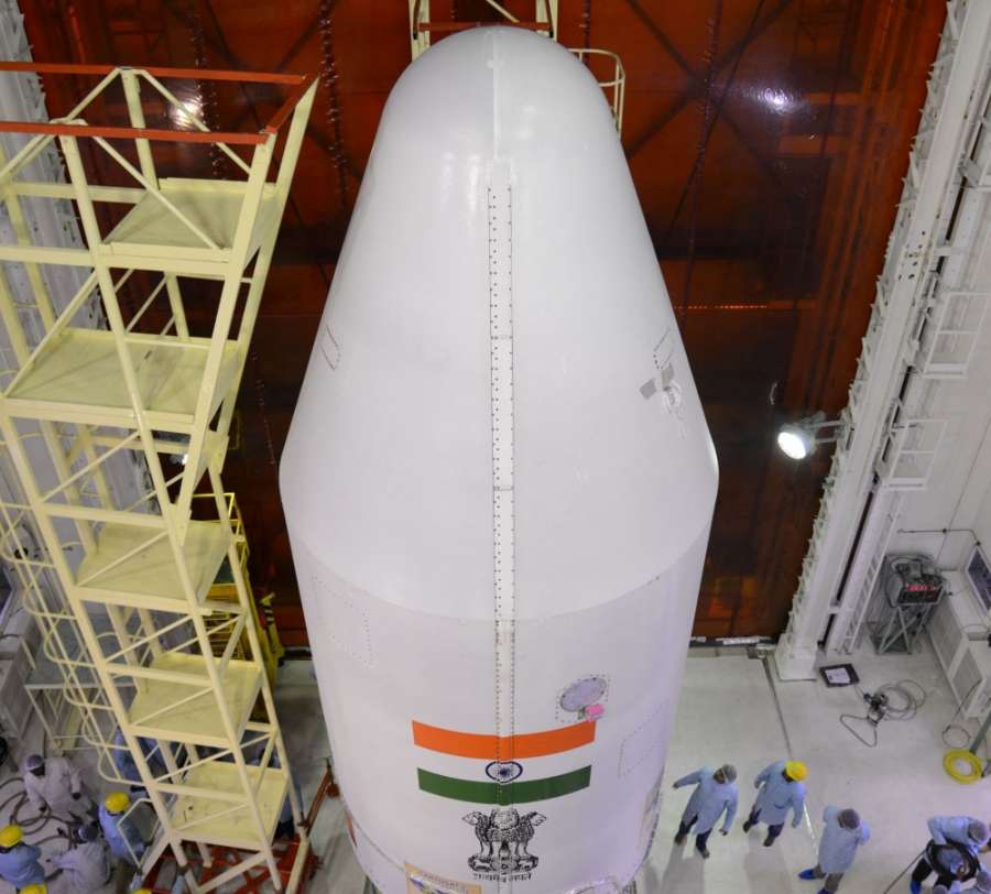 Sriharikota: PSLV-C38 heat shield closed with all 31 satellites -29 foreign, one Indian. (Photo: ISRO/IANS) by .