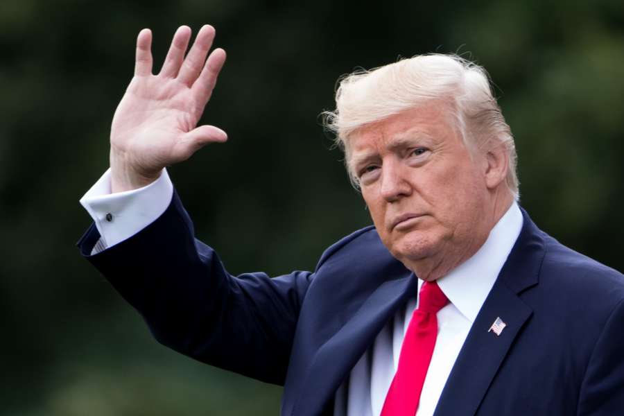 WASHINGTON D.C., June 16, 2017 (Xinhua) -- U.S. President Donald Trump waves as he walks to board Marine One departing from the White House en route to Miami to announce his Cuba policy, in Washington D.C., the United States, on June 16, 2017. U.S. President Donald Trump on Friday announced new restrictions on U.S. leisure travel to Cuba and U.S. business with Cuban military. (Xinhua/Shen Ting/IANS) by .