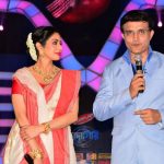 Kolkata: CAB chief Sourav Ganguly with actress Sridevi on the sets of television show "DADAGIRI" in New Delhi, on June 28, 2017. (Photo: IANS) by .