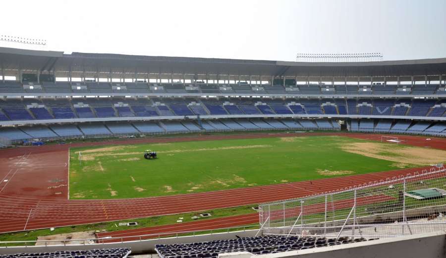 Kolkata: Preparations for FIFA U-17 World Cup underway at Salt Lake Stadium in Kolkata, on May 18, 2017. (Photo: Kuntal Chakrabarty/IANS) by .