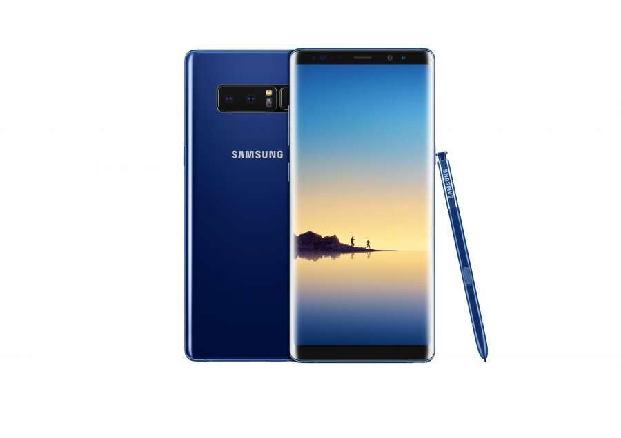 New York: Shown is Samsung Electronics Co.'s Galaxy Note 8 phablet. Samsung introduced the 6.3-inch display and a dual-lens camera setup at a showcase at Park Avenue Armory in New York on Aug. 23, 2017. The Galaxy Note 8 is slightly larger than the 6.2-inch Galaxy S8 Plus released earlier this year, making it the largest Note to date. (Yonhap/IANS) by .