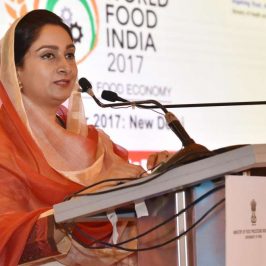 New Delhi: Union Food Processing Industries Minister Harsimrat Kaur Badal addresses a press conference ahead of World Food India 2017, in New Delhi on Nov 1, 2017. (Photo: IANS/PIB) by .