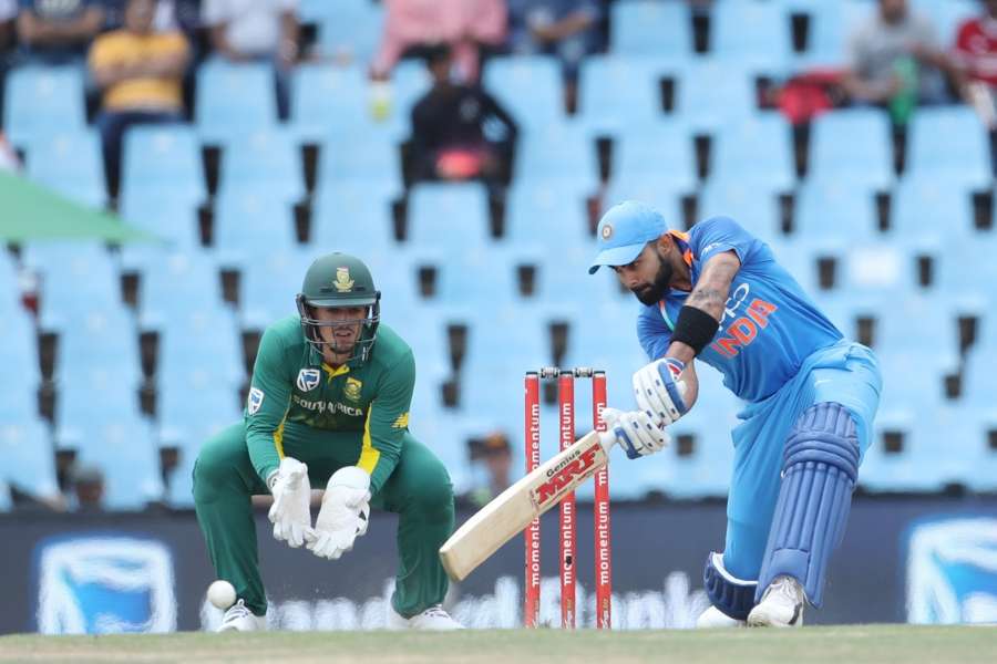 Centurion: Indian skipper Virat Kohli in action during the 2nd ODI match between India and South Africa at Supersport Park Cricket Ground in Centurion, South Africa on Feb 4, 2018. (Photo: BCCI/IANS) (Credit Mandatory) by .